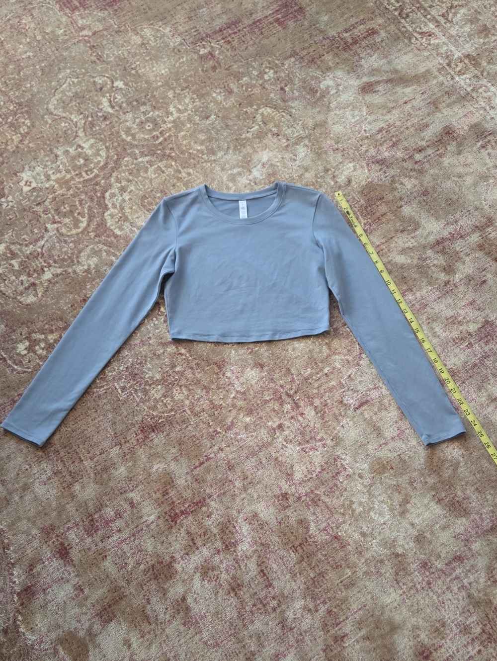 ALO Yoga Alosoft Crop Finesse Long Sleeve -Steel Blue